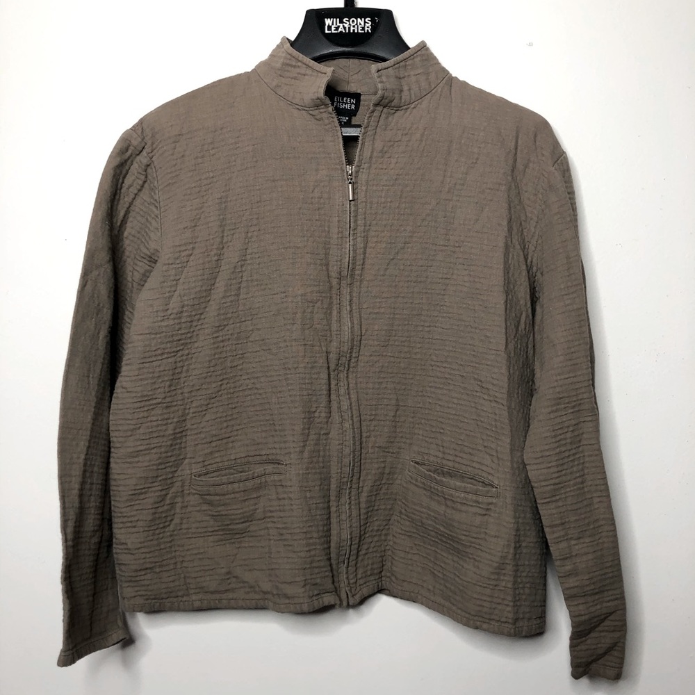 Eileen Fisher gray Zip Front Jacket Blazer S